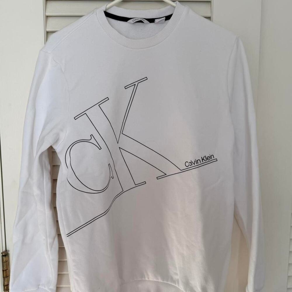 Calvin klein white sweatshirt excellent
